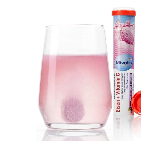 Fer + Vitamine C, Sans sucre ajouté, 20 Comprimés Effervescents (Mivolis)