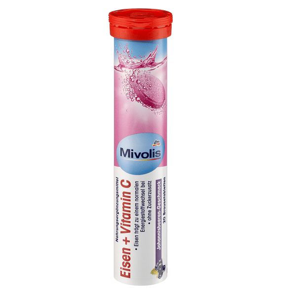 Fer + Vitamine C, Sans sucre ajouté, 20 Comprimés Effervescents (Mivolis)