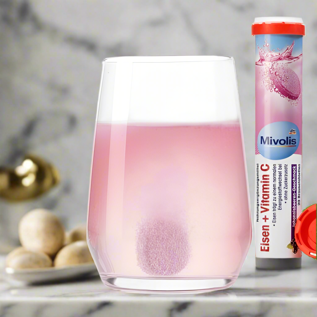 Fer + Vitamine C, Sans sucre ajouté, 20 Comprimés Effervescents (Mivolis)
